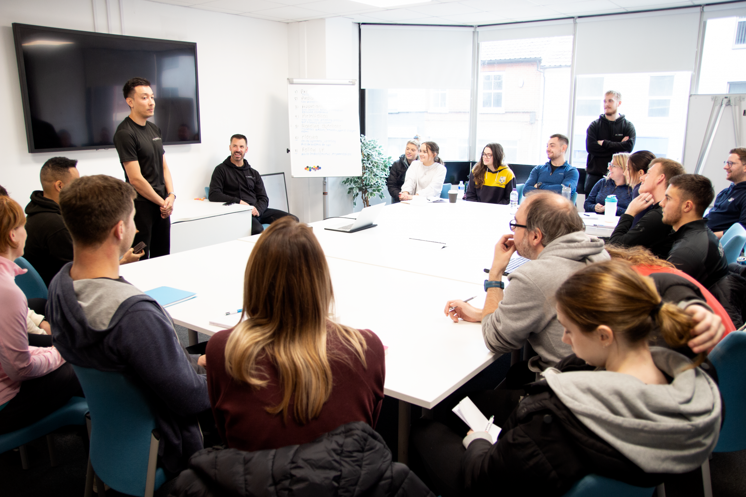 Norfolk Health & Fitness tutor and learners in a classroom workshop